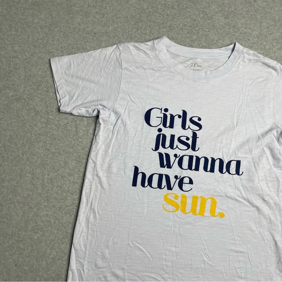 J. Crew Shirt Womens Small White Short Sleeve Tee Graphic Print Casual Adult - Picture 5 of 13